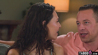 Babysitter Liz Jordan takes husbands huge cock deep while the wife watches