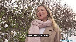 Public Agent Cute blonde outdoor POV blowjob hardcore sex in secret location big dick tight pussy