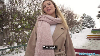 Public Agent Cute blonde outdoor POV blowjob hardcore sex in secret location big dick tight pussy