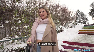 Public Agent Cute blonde outdoor POV blowjob hardcore sex in secret location big dick tight pussy