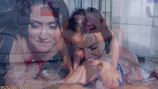 Mandy Muse and Payton Preslee Big Oiled Butts Interracial Threesome