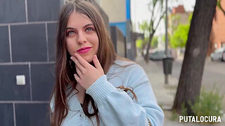 PutaLocura - Beautiful Spanish chubby with blue eyes is caught by Torbe and swallows his milk