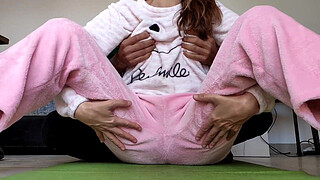 stepbrother teasing small tits whore stepsister 18yo and make her horny orgasm