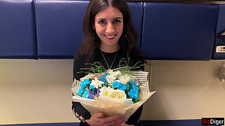 Public agent - Offered a girl from the station to undergo a casting right on a public train