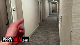 Stepson Walks In On His Stepmom Pleasuring Herself With A Dildo While They're On Vacation Together