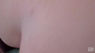 Anal Double penetration to my stepdaughter, she loves the cucumber and my dick inside her.