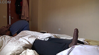 A Turkish hotel maid is disturbed when she sees his big black cock