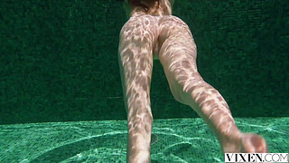 VIXEN Petite Beauty Stefany Kyler Rides His Cock in Steamy Poolside Sex