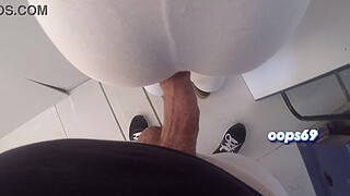 Stranger Flashing Dick in Train and Offer Him Handjob and Grinding Cock on My Ass