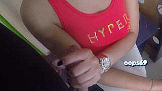 Stranger Flashing Dick in Train and Offer Him Handjob and Grinding Cock on My Ass