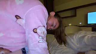 FUCKING MY STEPFATHER WHILE HE IS TALKING ON THE PHONE WITH HIS WIFE