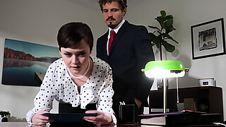 Quickie fucking the extra small and petite tomboi secretary