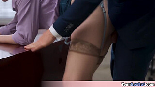 Quickie fucking the extra small and petite tomboi secretary