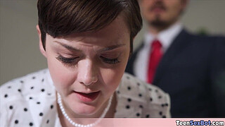 Quickie fucking the extra small and petite tomboi secretary