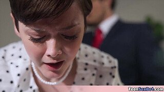 Quickie fucking the extra small and petite tomboi secretary