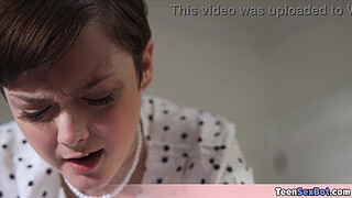 Quickie fucking the extra small and petite tomboi secretary