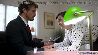 Quickie fucking the extra small and petite tomboi secretary