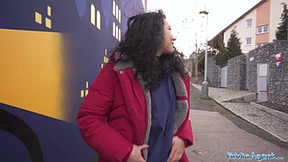 Public Agent Teen gets fucked after loosing at rock paper scissors