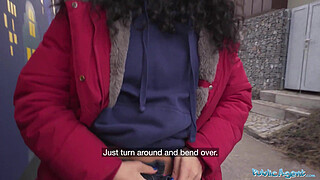 Public Agent Teen gets fucked after loosing at rock paper scissors