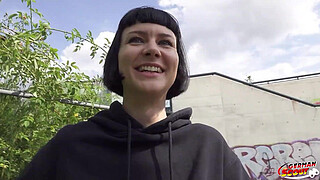 GERMAN SCOUT - Tall Skinny French Girl Delfine Dahlia Pickup and talk to Casting Fuck