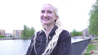 GERMAN SCOUT - Skinny blonde Teen Daruma Rai Pickup for Casting Fuck in Berlin