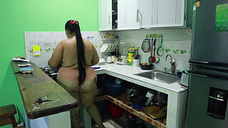 fucking my girlfriend's sister in the kitchen
