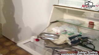 German woman doctor persuades to have sex in the doctor's office