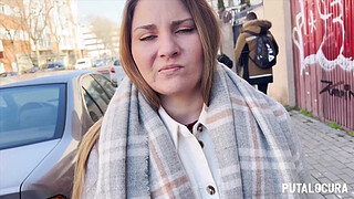 PutaLocura - Spanish curby blonde Aria is caught and fucked by Torbe