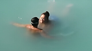 Beach Voyeur. Lucky guy caught BBW size mermaid in the sea