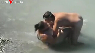 Beach Voyeur. Lucky guy caught BBW size mermaid in the sea