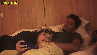 Watching Netflix with my stepsister but I couldn't help but put my penis in her mouth, they almost discovered us!!