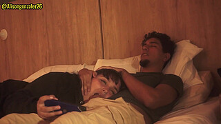 Watching Netflix with my stepsister but I couldn't help but put my penis in her mouth, they almost discovered us!!