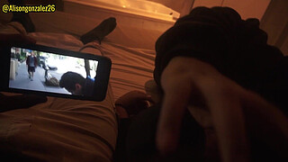 Watching Netflix with my stepsister but I couldn't help but put my penis in her mouth, they almost discovered us!!