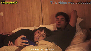 Watching Netflix with my stepsister but I couldn't help but put my penis in her mouth, they almost discovered us!!