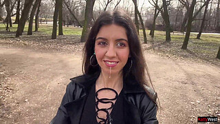 I want to walk through the park with cum on my face! Cum on my face! - Public Cumwalk