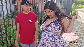 Pregnant woman has sex with neighbor on stairs of building where they live - Savannah Watson