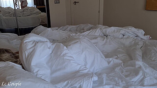 Husband arrived home and started to fuck his wife, who was still in bed