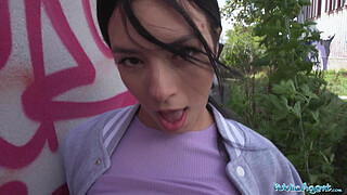 Public Agent She is masturbating in public and in need of a big cock