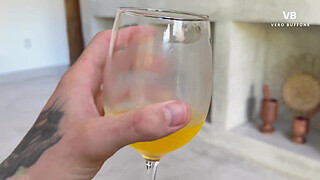 My husband's friend secretly cummed on my tits