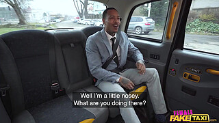 Female Fake Taxi Busty ebony driver with a huge ass treats her passenger to a hardcore fast fucking