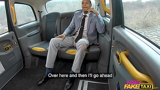 Female Fake Taxi Busty ebony driver with a huge ass treats her passenger to a hardcore fast fucking