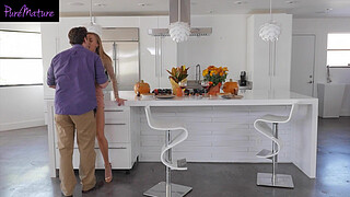 Slutty Wife Entertains Preston With Her Pussy While Hubby Runs Late For Thanksgiving