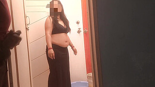 Day 05 - StepMom was washing clothes in the bathroom, the stepson was shaking his penis after looking at the ass