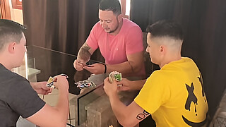 My husband called some friends to play cards and I found a way to fuck with all 3 of them!! Complete on Red.