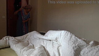 A Muslim hotel maid is disturbed when she sees his big black cock
