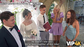 VIP4K. Bride was fucked hard and got anal creampie while guests were watching