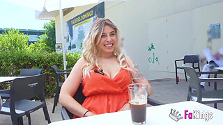 Hot blonde girl-next door Tania López shows us her routine before fucking our guy!