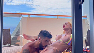 End of the year on Cruzeiro, we fucked on board on our cabin balcony - Kevlyn Santos