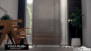 VIXENPLUS Bombshell MILF Brandi cheats on her husband while he listens