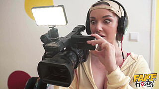 Fake Hostel - Female News Reporters looking for scandal get filthy in front of the cameras!